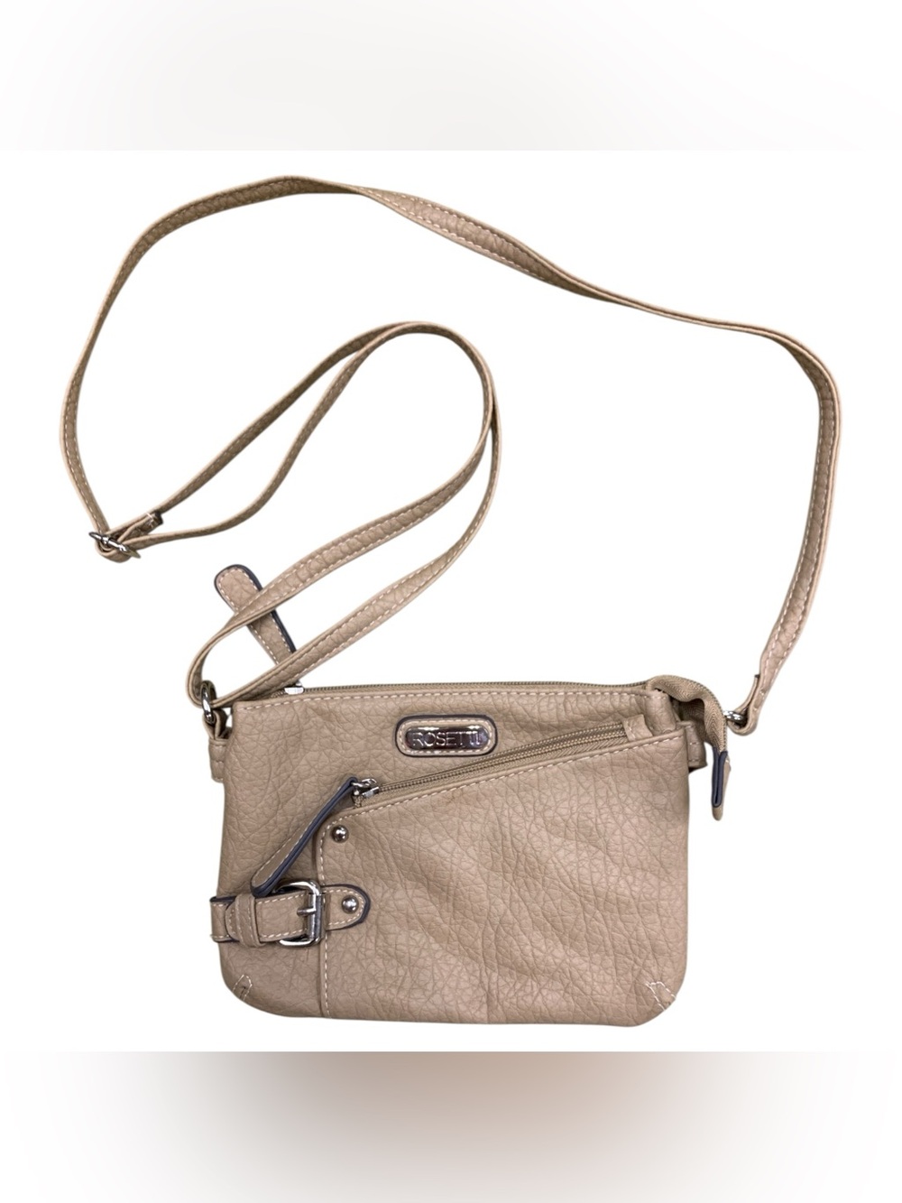 Rosetti Taupe Crossbody Bag with Silver Hardware
